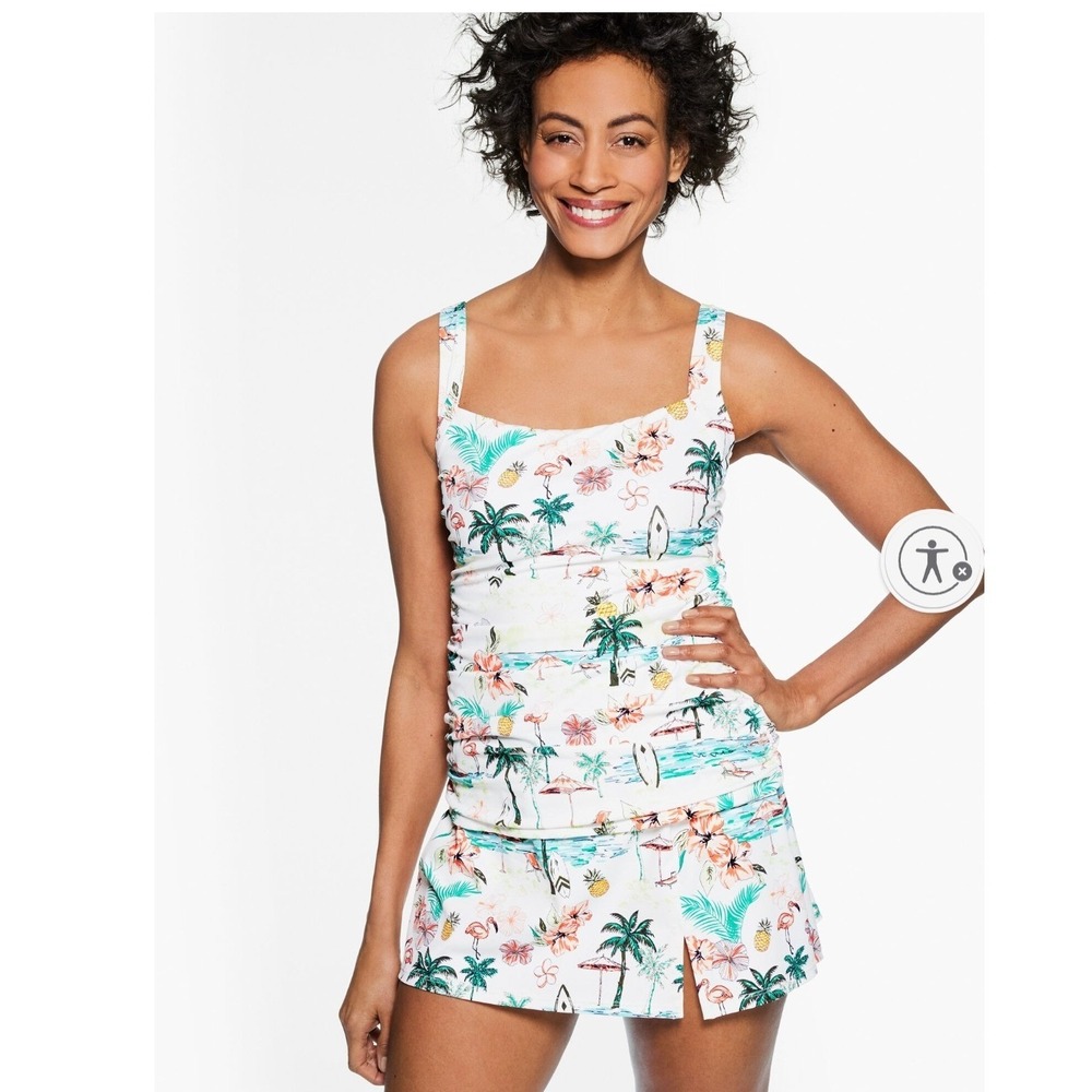 Miraclesuit x Talbots Tropical Beach Tankini Set Light Control Size 10